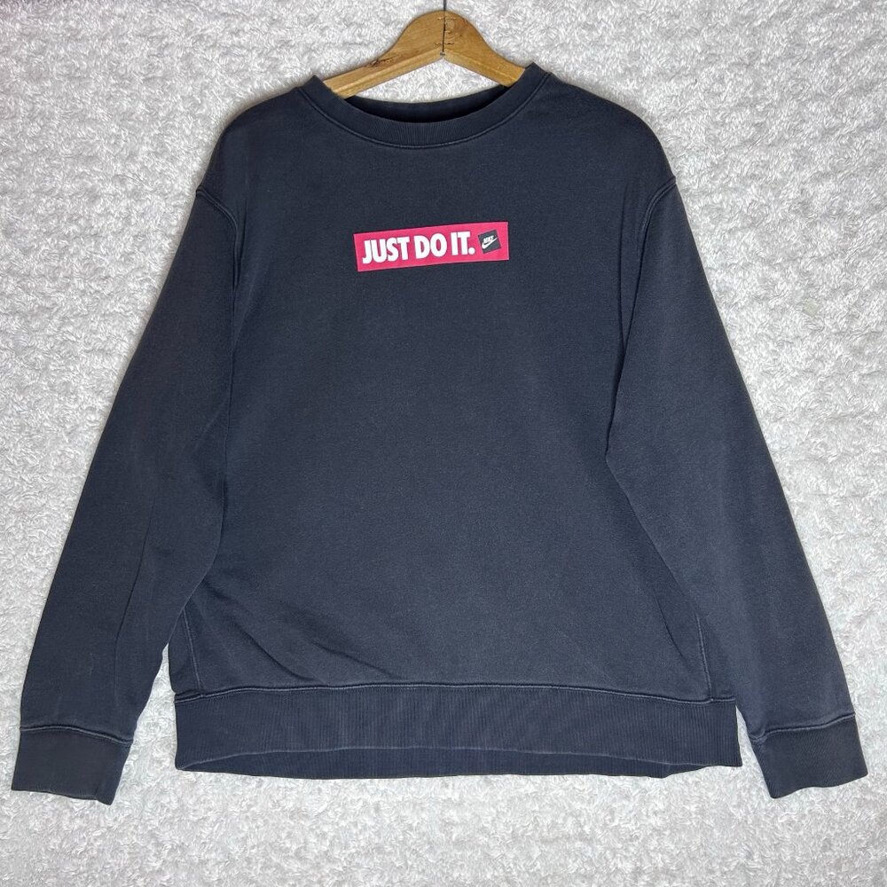 Nike Just Do It Sweatshirt Pullover Crew Neck Graphic Logo‎ XL